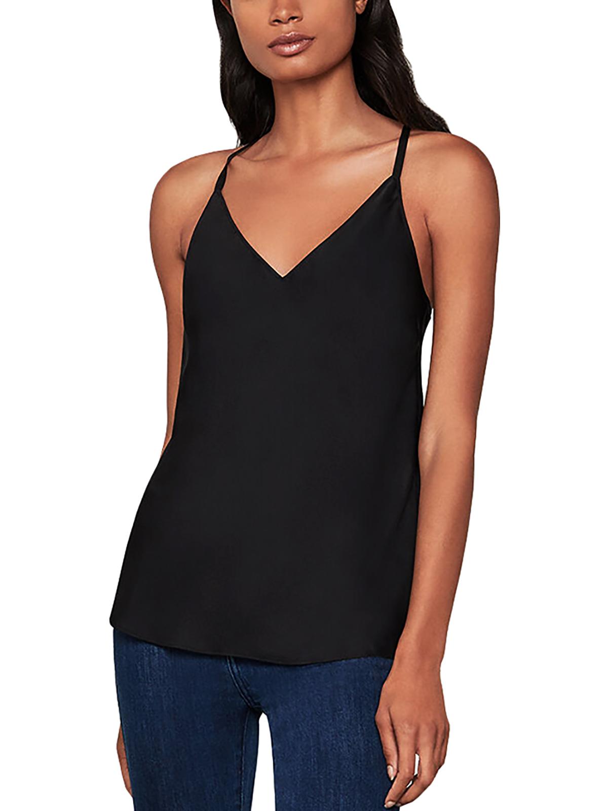 BCBGMAXAZRIA महिलाओं का साटन हॉल्टर कैमीसोल टॉप काला, आकार XX-स्मॉल