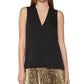 BCBGMAXAZRIA Women's Satin V Neck Top Black Size XX-Small