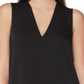 BCBGMAXAZRIA Women's Satin V Neck Top Black Size XX-Small