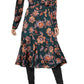 Bcbgmaxazria Women's Floral Satin Georgette Wrap Dress Blue Size Large