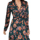 Bcbgmaxazria Women's Floral Satin Georgette Wrap Dress Blue Size Large