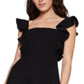 BCBGeneration Women's Ruffle Sleeve Square Neck Dress Black Size 2