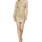 BCBGMAXAZRIA Women's Metallic One Shoulder Cocktail Dress Yellow Size X-Small