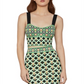 BCBGMAXAZRIA Women's Geo Print Knit Crop Top Green Size XX-Small
