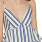 BCBGeneration Women's Striped Peplum Jumpsuit White Size 12