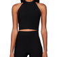 BCBGMAXAZRIA Women's Sleeveless Mock Neck Halter Sweater Black Size Small