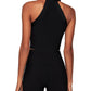 BCBGMAXAZRIA Women's Sleeveless Mock Neck Halter Sweater Black Size Small