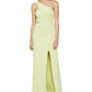 BCBGMAXAZRIA Women's One Shoulder Cut Out Evening Dress Green Size Medium