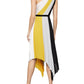 BCBGMAXAZRIA महिलाओं के लिए कलरब्लॉक प्लीटेड मैक्सी ड्रेस, काला, साइज़ 12