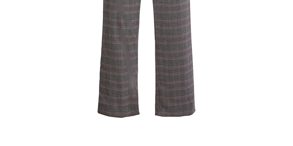 BCBGMAXAZRIA Women's Plaid Print Cropped Pants Black Size 6