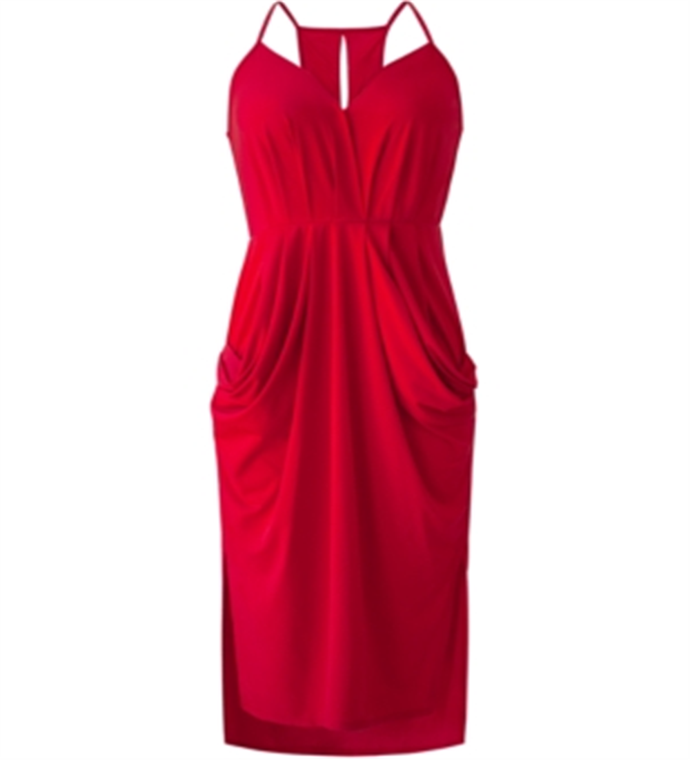 bcbgeneration-womens-faux-wrap-midi-dress-red-size-medium