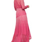 BCBGMAXAZRIA Women's Sunburst High Low Chiffon Dress Pink Size 6