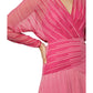 BCBGMAXAZRIA Women's Sunburst High Low Chiffon Dress Pink Size 6