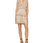 BCBGMAXAZRIA Women's Eyelet Ruffled Mini Dress Beige Size 0