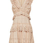 BCBGMAXAZRIA Women's Eyelet Ruffled Mini Dress Beige Size 0