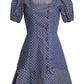 BCBGMAXAZRIA Women's Puff Sleeve Fit & Flare Mini Dress Blue Size X-Small