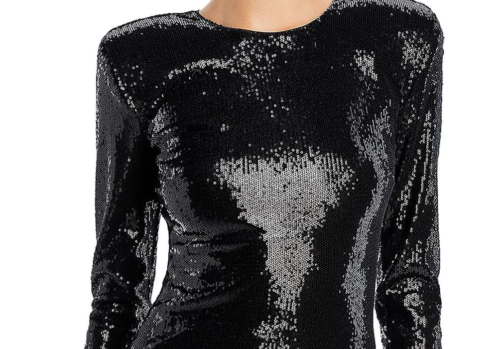 ला'एजेंस वीमेंस सीक्विन्ड शॉर्ट मिनी ड्रेस ब्लैक