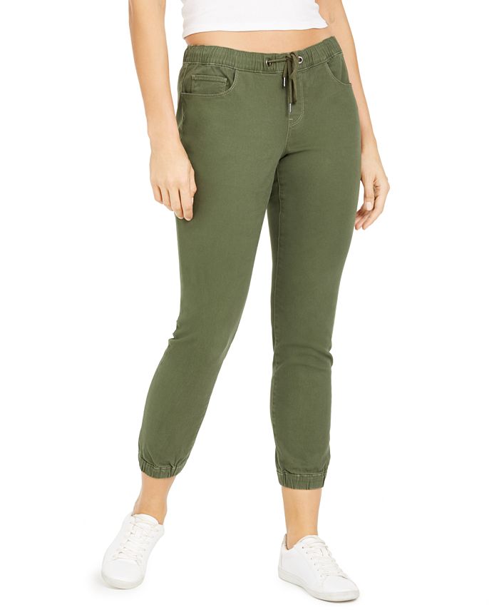 Rewash Junior's Cropped Pull On Joggers Green Size Small