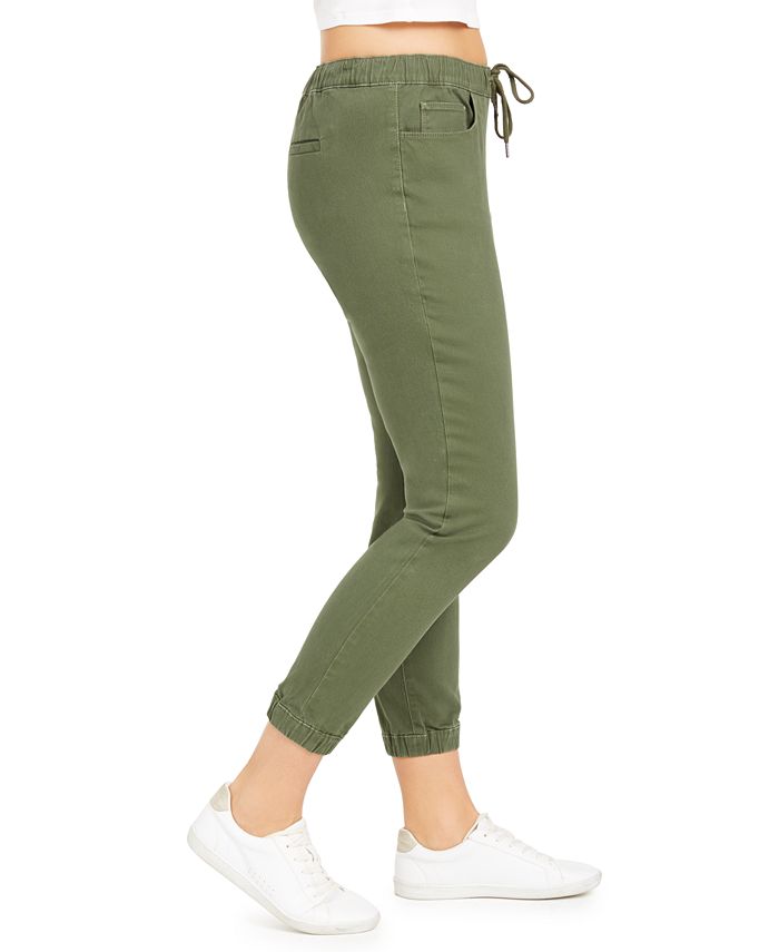 Rewash Junior's Cropped Pull On Joggers Green Size Small