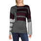 Calvin Klein Womens Colorblock Crewneck Sweater Gray XL