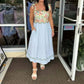&Merci - Floral & Seersucker With Scallop Trim Midi Dress