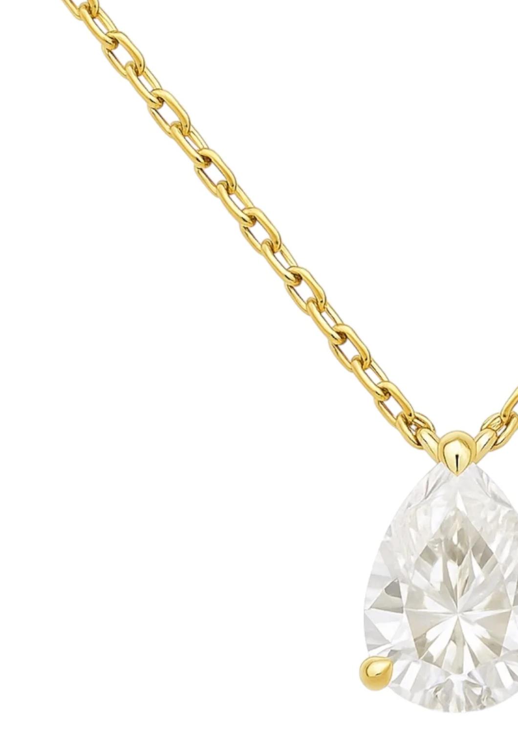 Allyanna Gifts - Women's Moissanite Pear Shape Solitaire Necklace