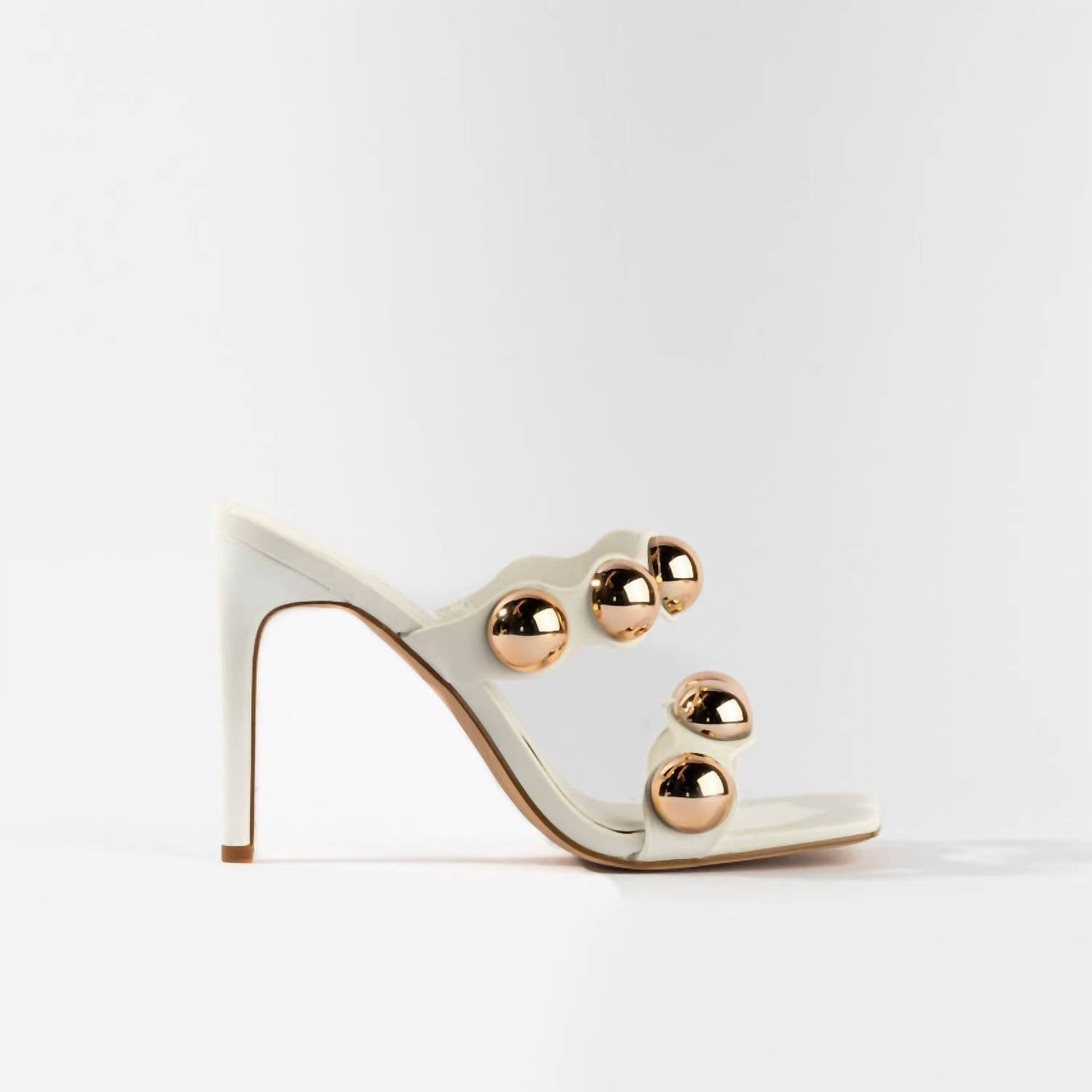 Anne Michelle - Women's Dome Stud Double Strap Heeled Sandal