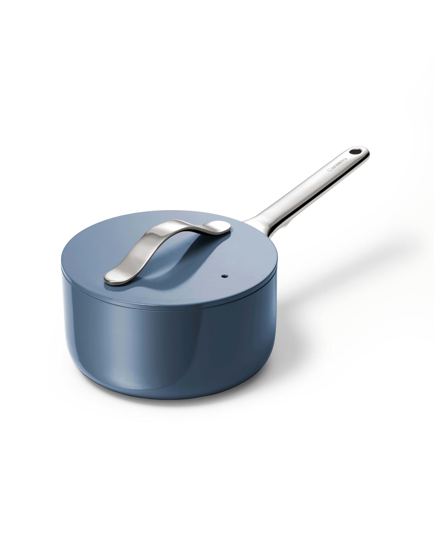 Caraway Nonstick Ceramic Sauce Pan with Lid 175 qt  Non Toxic PTFE  PFOA Free  Oven Safe  Compatible with All Stovetops Gas Electric  Induction  Navy