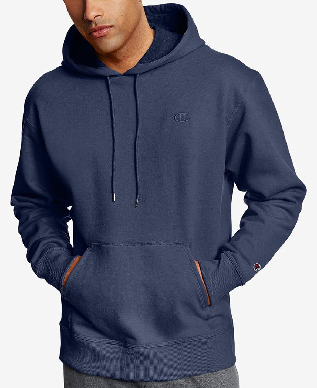 Champion Men's Powerblend Fleece Hoodie Blue Size Medium