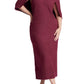 ELOQUII Womens Plus Size Sweater Cape Dress Bordeaux