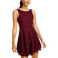 Speechless Womens Lace Sleeveless Fit & Flare Dress Purple 3