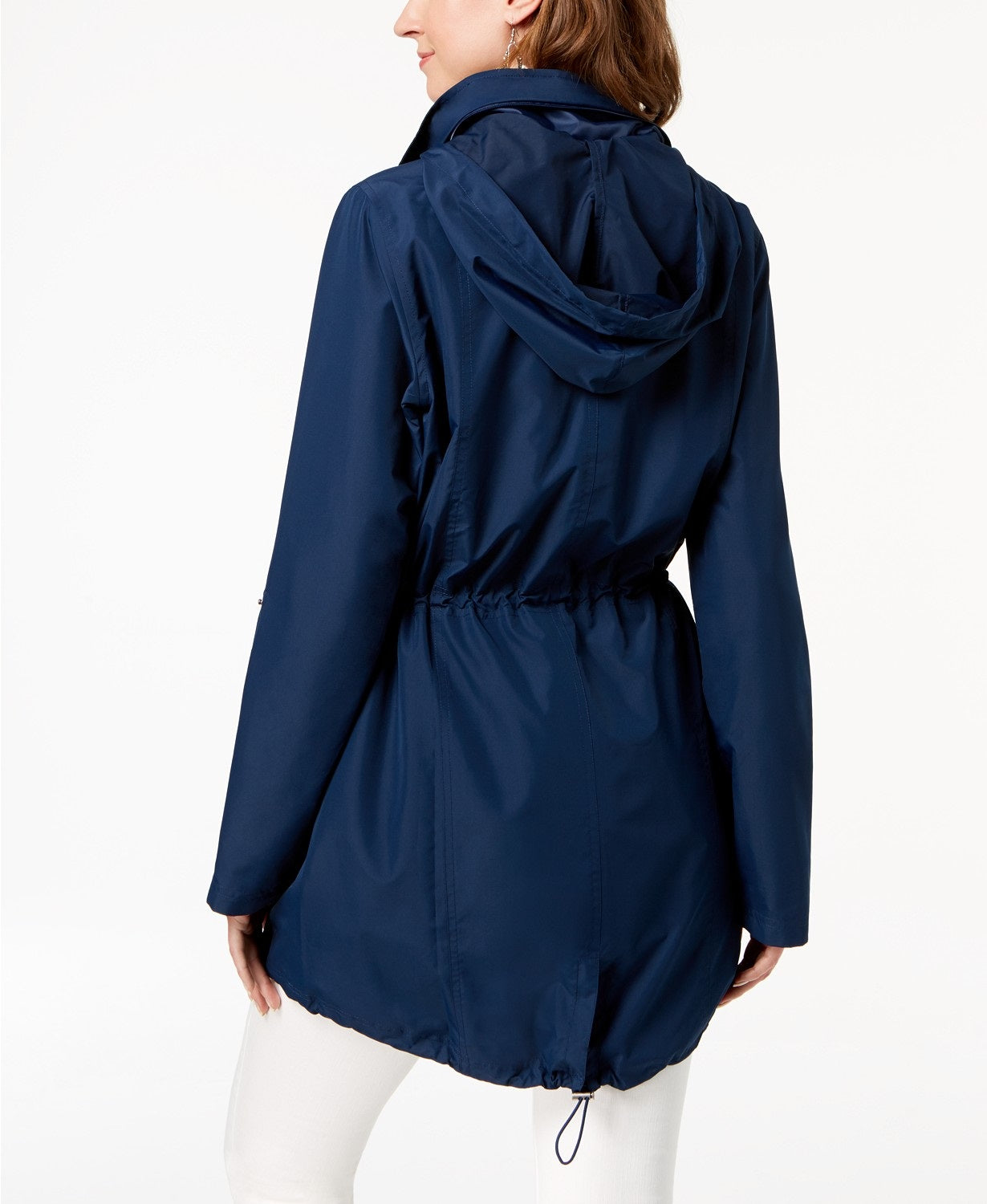 Style & Co Women's Hooded Anorak Jacket Navy Size Extra Small