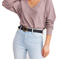 We The Free Womens Santa Clara Patterned V Neck Thermal Top Pink L