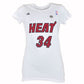NBA Adidas Miami Heat Ray Allen 34 Jesus Shuttlesworth Women Ladies Tshirt