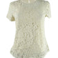 Lauren Ralph Lauren Womens Patchwork Lace Short Sleeve Blouse White Cream