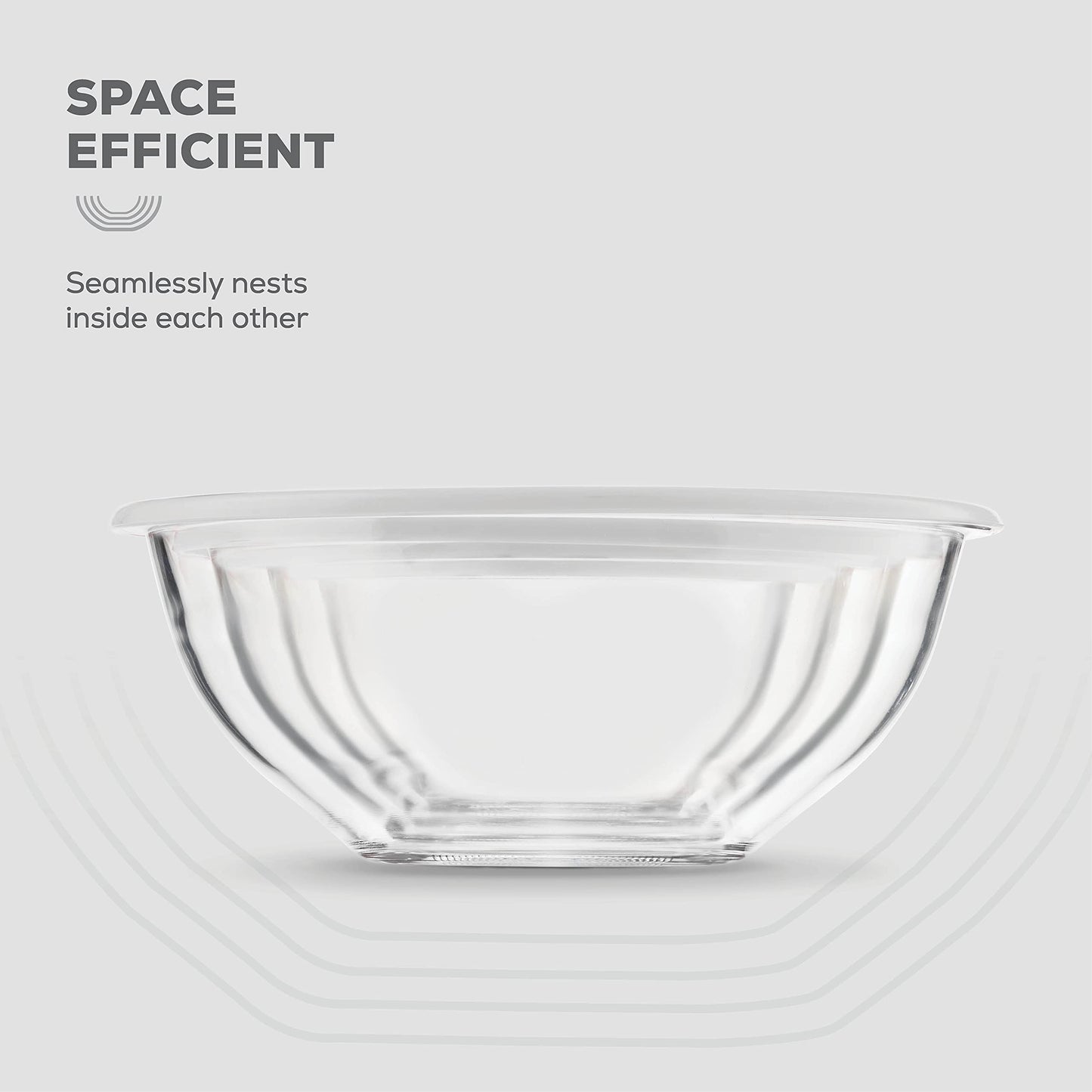 Glass Mixing Bowls with Lids - 8 Piece Set
