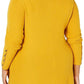 Alfani Women's Size Ribbed Snap Detail Sweater Dark Yellow Size 1X