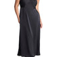 ELOQUII Women's Plus Size Halter Neck Satin Maxi Dress - 14, Black Onyx