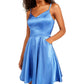 City Studio Womens Juniors Lace Back Fit & Flare Party Dress Blue 13