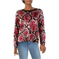 DKNY Colorblock Python-Print Sweater, Multicolored, X-Small