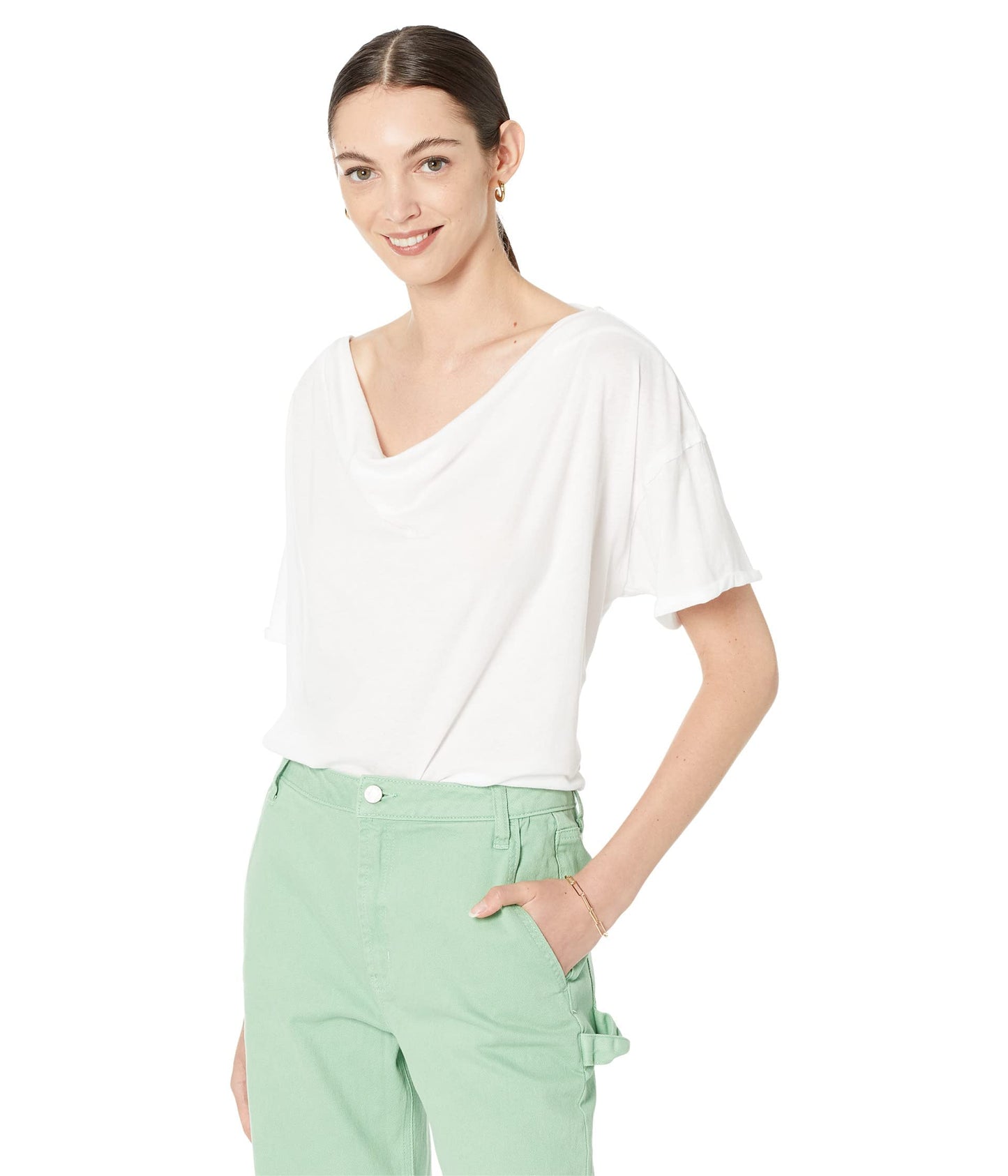 Free People Just Breathe Tee Painted White XS (Women's 0-2)