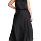 ELOQUII Women's Plus Size Draped Satin Maxi Dress - 28, Black Onyx
