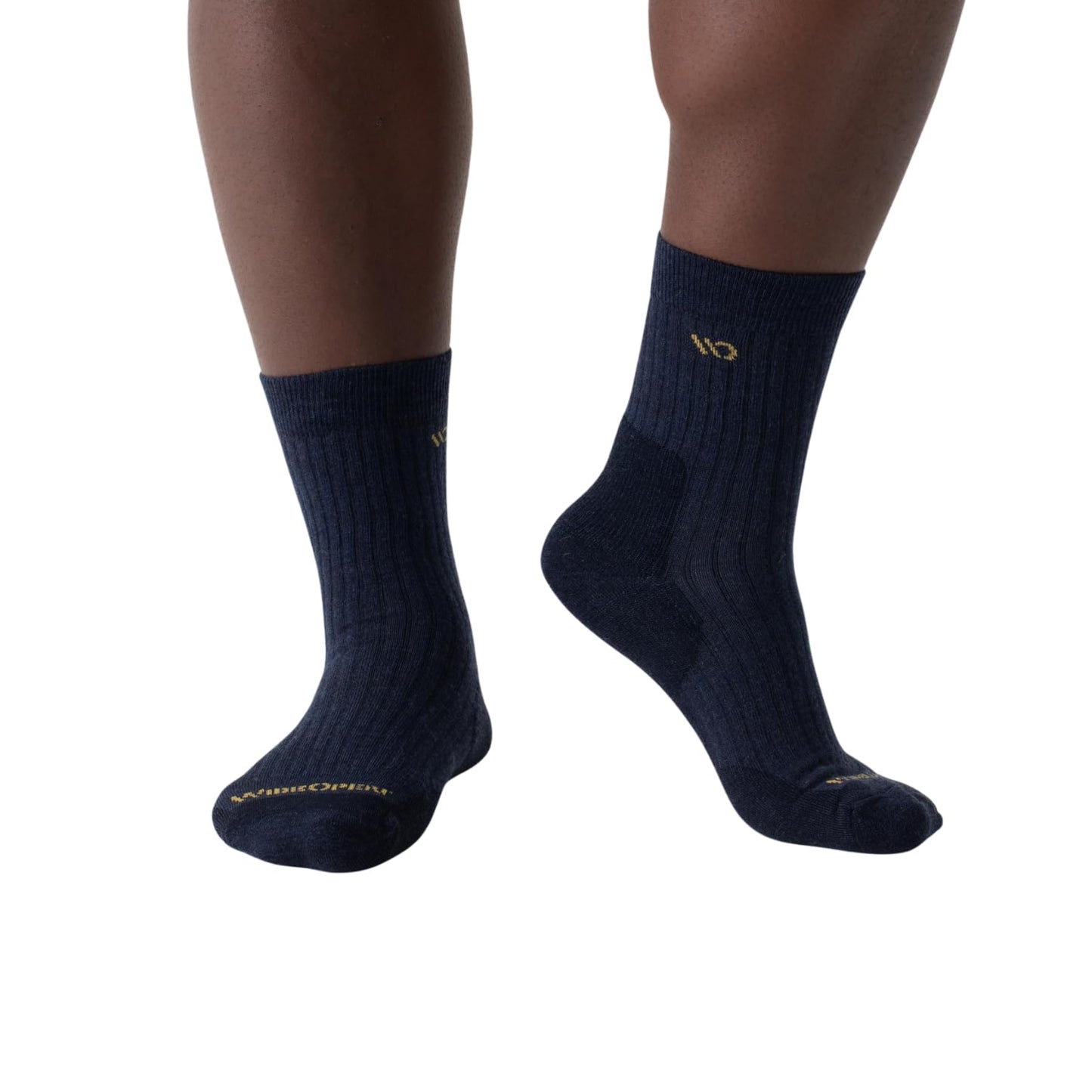 Wide Open Micro Crew Men's Merino Wool Socks Denim XLarge
