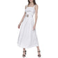 Karl Lagerfeld Paris Womens Soft White Sleeveless Square Neck Midi Dress Size 14