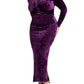 ELOQUII Women's Plus Size Twist Bodice Velvet Maxi Dress - 26, Magnificent Purple