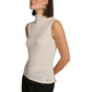 Donna Karan Cream Mock Neck Top
