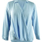 Vince Camuto Women's Long Sleeve Wrap Front Blouse, Blue Bird, L
