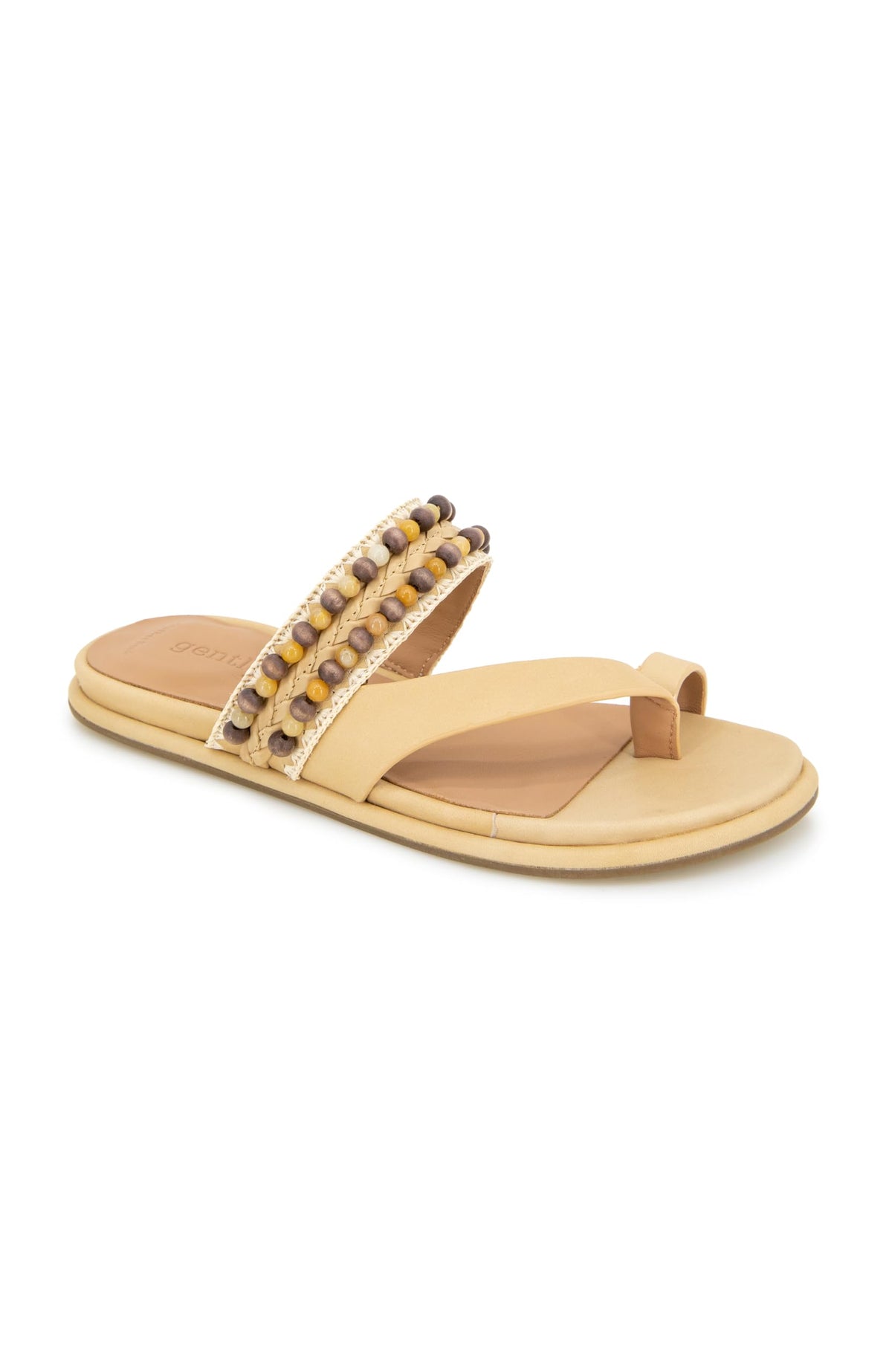 Gentle Souls Lentini Bead Tan Leather Sandals Size 8 (without box)
