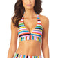Anne Cole Women's Painted Stripe Banded Halter Bikini Top (Painted Sky Multi Stripe, Large)