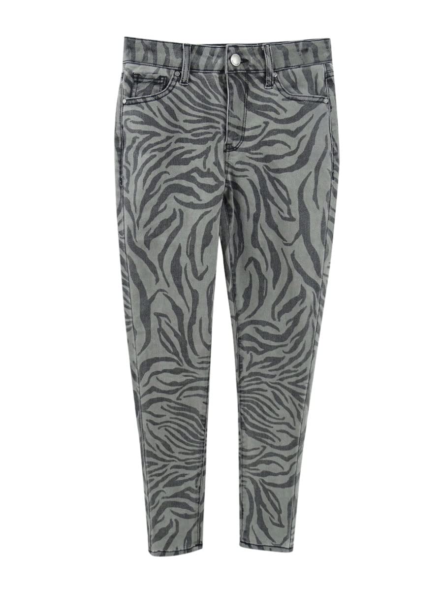 Tinseltown Juniors' Zebra-Print Skinny Jeans Gray Size 7
